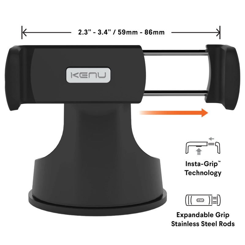 Kenu Airbase Ultra with Insta-Grip tech | Universal Smartphone Car Mount for Dashboard, Windshield, Desk Phone Stand Works with All iPhone, Android, Pixel, Samsung, LG, Huawei, Xiaomi, Oppo, OnePlus