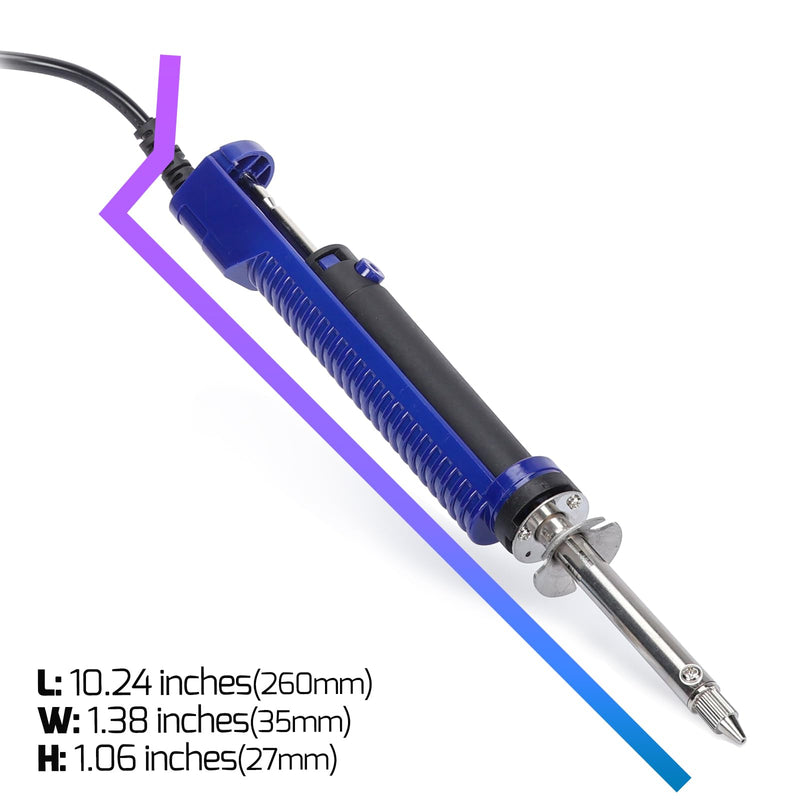 WEP 929D-V 2 IN 1 Desoldering Iron Electric Solder Sucker with 5 Nozzles 0.8/1.0/1.2/1.5mm Soldering Tool Kit with Built-in Desoldering Pump, Iron Stand, Sponge, Cleaning Pin Solder Remover