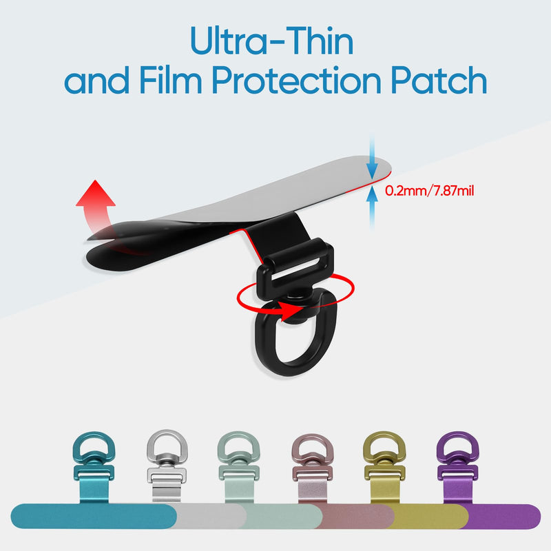 360° Swivel Heavy-Duty Metal Phone Tether Tabs 2purple