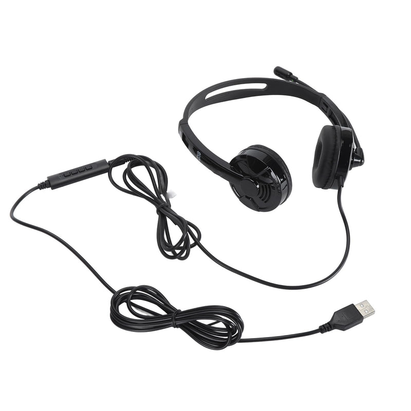 Professional Noise Reduction Telephone Headset for Office Business Telemarketing | USB/3.5mm PC Headset with Mute & HandsFree, OverEar Headphones for Calls