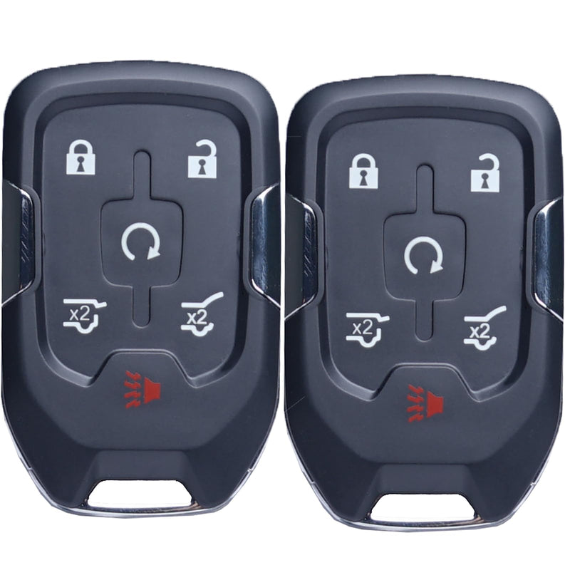 Car Key Fob Replacement Fits for Chevy Suburban Tahoe GMC Yukon/Yukon XL Denali 2015- 2020 Push Start 6 Buttons Smart Keyless Entry Remote Start Control ‎13580804 Set of Two HYQ1AA 13508280