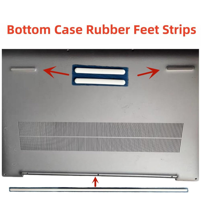 Laptop Bottom Rubber Feet Strips Replacement for DELL XPS 17 9700 9710 9720 Percision 5750 5760 5770 Bottom Case Non-Skid Bumper Rubber Foot Strips Pad White