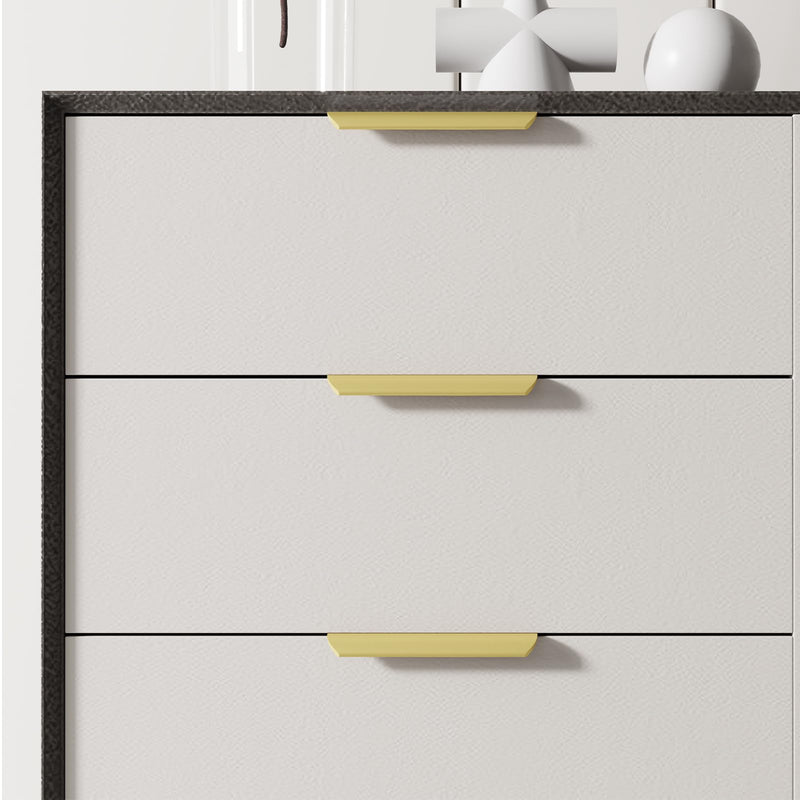 homdiy 10 Pack 5 inch Gold Cabinet Pulls Edge Finger Pulls for Cabinets Dresser Drawer Handles for Kitchen Cupboard Flat Hidden Handles Aluminum Alloy 5" Hole Center Matte Gold