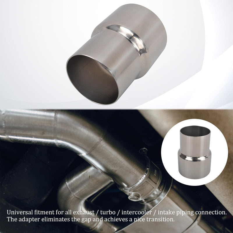 SSN Exhaust Pipe Reducer Component Adapter 2.5 Inch ID to 3.0 Inch ID Polished 304 Stainless Steel Universal ID 2.5" to ID 3.0" Exhaust Pipe Reducer Adapter 4 Inch Length-Pair ID 2.5" to ID 3"