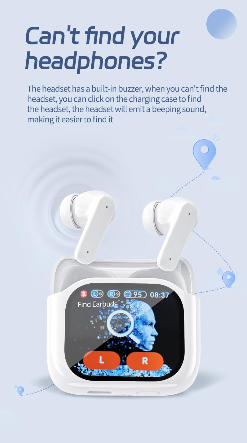 Equipped with a Full-Color LCD Touchscreen on its case, These Earbuds Create a self-contained Command Center. with a Simple tap, You can Handle Music, Calls, Noise Cancellation, and Battery Checks