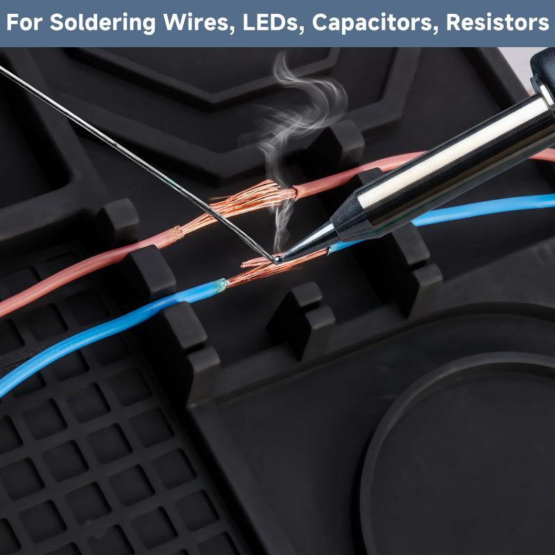 Silicone Soldering Mat with Soldering Stand, 20x14 Inch ESD Anti Static & 932°F Heat Resistant Workbench Mat for Electronics Repair, PCB, Phone, Watch, PC Building