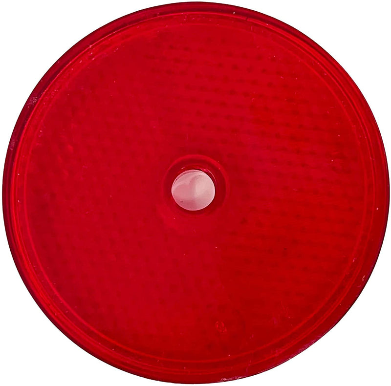 Class A 2" Round Reflector with Center Mounting Hole - Red/Amber for Trailers, Trucks, Automobiles, Mail Boxes, Boats, SUV's, RV's, Industrial Applications (2x Red)… 2x Red