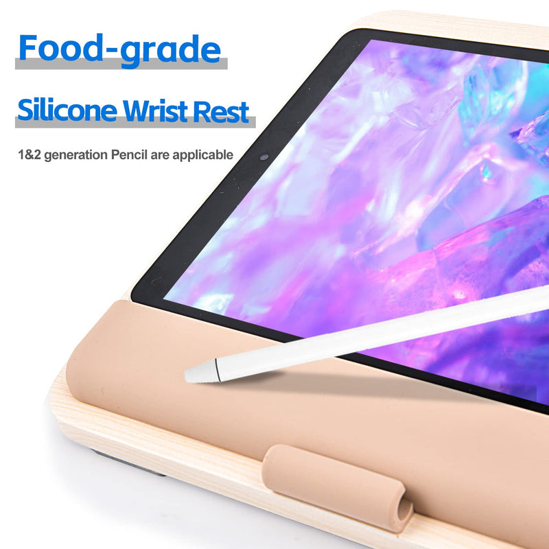 Wooden Tablet Stand for iPad Pro 12.9/11, Air, Mini, Fire HD, Samsung Galaxy Tab and More - Adjustable Portable Mount for Drawing/Desk/Writing/Watching Wooden