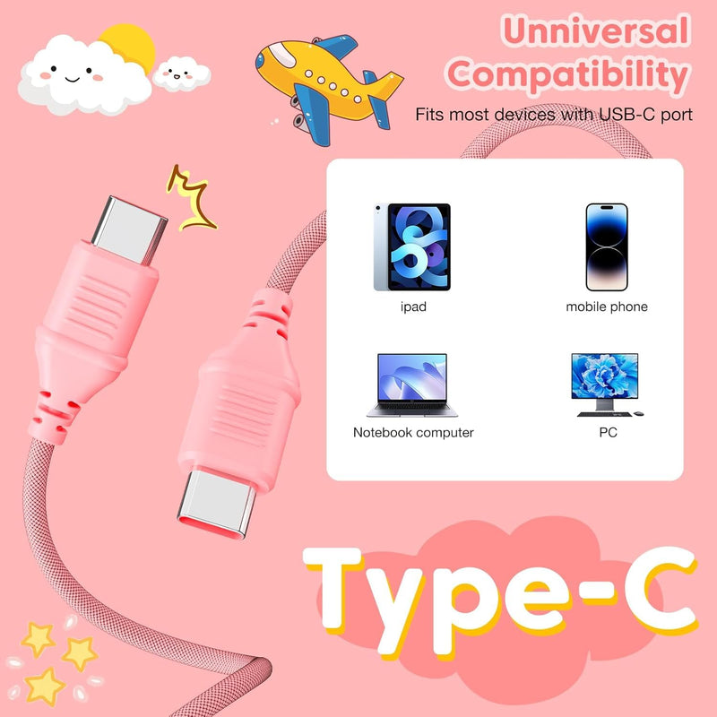 USB C Kids Headphones for School, Upgrade USB Type C Kid Headphone | 94 dB Volume Limiter Wired On-Ear Headset for Kids/Toddlers/Children/Teens/Boys/Girls-Pink