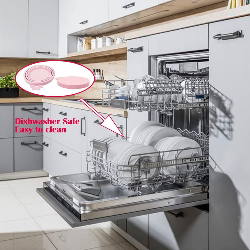 Manual Can Opener, Handheld Tin Opener Cork Screw, Easy Turn Knob, Built in Bottle Opener, Hangs for Convenient Kitchen Storage, Easily Open Tin Cans, 2 Silicone Lid Cover for Can, Pink 7.87 x 2.72 x 2.17 inches