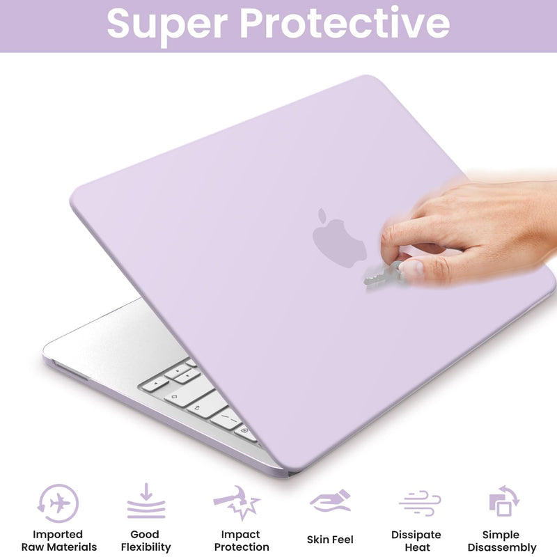 AKIT Compatible with MacBook Neo Case 13 inch 2026 A3404 Lavender Purple | Crack & Scratch Resistant Protective Cover Ultra-Thin Hard Shell wtih 2 Keyboard Covers & Screen Film