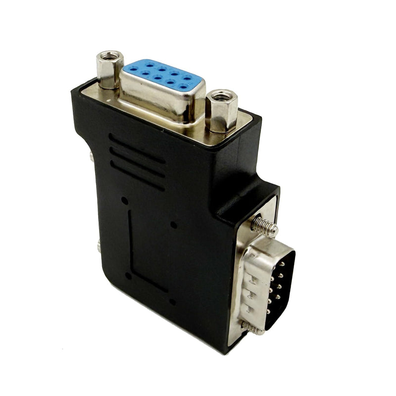 Seadream RS232 DB9 Pin Male to Female 90 Degree Angled Coupler Adapter Connector, Black, 2 Pack (Left Angled) Left Angled