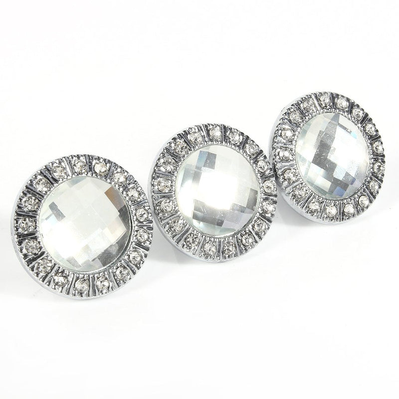 Yosoo 10pcs 30mm Clear Crystal Door Knobs Wardrobe Doorknob Cabinet Knob Drawer Pull Handle (Silver)