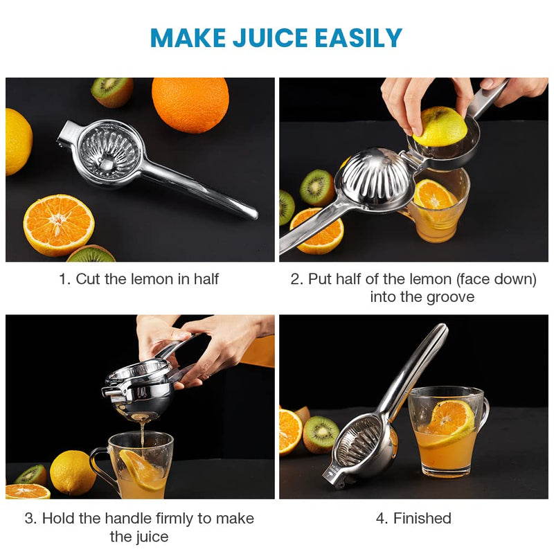 Upgraded Lemon Squeezer Meidong Super Stainless Steel 304 Hand Press Juicer Manual Citrus for Juicing Lemon ＆ Limes, Vegetables Large