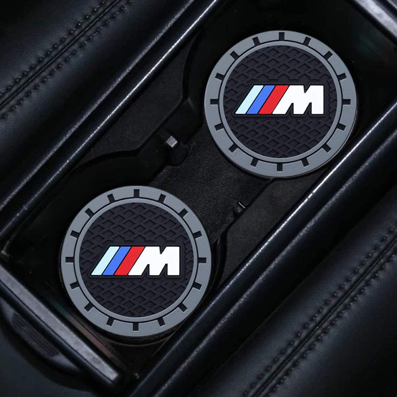for BMW M Car Cup Holder Coaster, Auto Cup Holder Insert Coaster Compatible with BMW M M2 M4 M5 M6 M8 X1 X2 X3 X5 X6 M135i M240i Z4 328i X7, 2PCS baoMma
