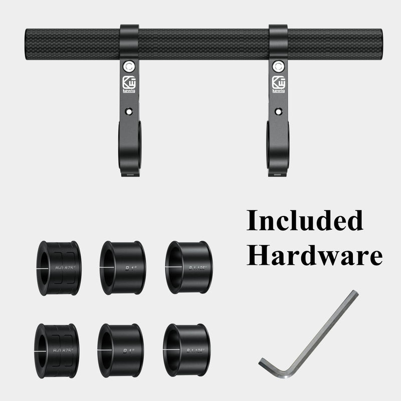 BRCOVAN Carbon Fiber Handlebar Extender Extensions with Aluminum Alloy Clamp Mounting Base Fit on 0.875'' / 1'' / 1.125'' / 1.26'' Handlebars Cross Bars for Bike Bicycle Motorcycle Scooter