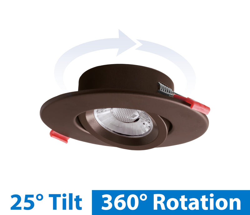 DGC 4-inch Oil-Rubbed Bronze Selectable Canless Adjustable Gimbal LED Recessed Downlight (DGC43120SRDOB) 4 Inches
