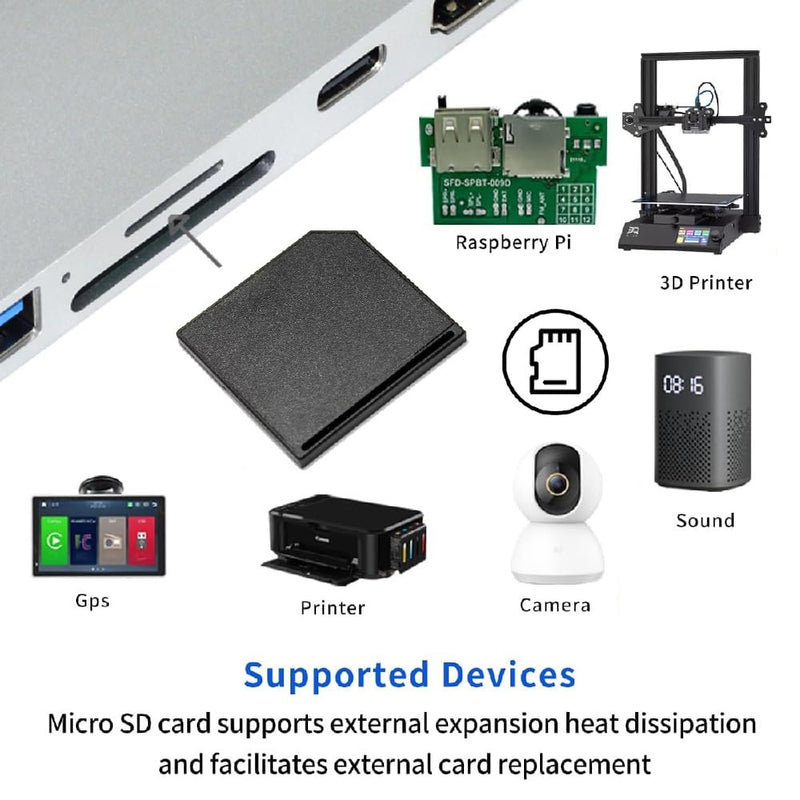 xiwai 5pcs/lot Micro SD TF to SD Card Socket Adapter for Mac Laptop | Memory Card Black Card Kit Low Profile Short Body for Extra Storage Black-5pc