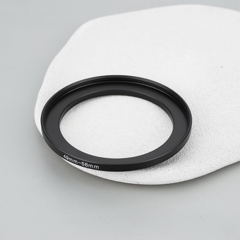 2 Pack Step Up Ring 49mm to 58mm Lens Filter Adapter Slim Aluminum Compatible with DSLR and Mirrorless Cameras