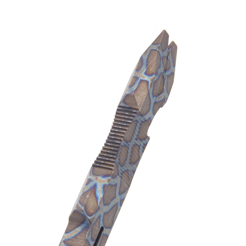 Titanium Pry Bar Crowbar Nail Puller Outdoor Survival With Pocket Clip Large Heavy Duty Lever EDC Multi-Function Tool by Hamans (Roasted blue) Roasted Blue
