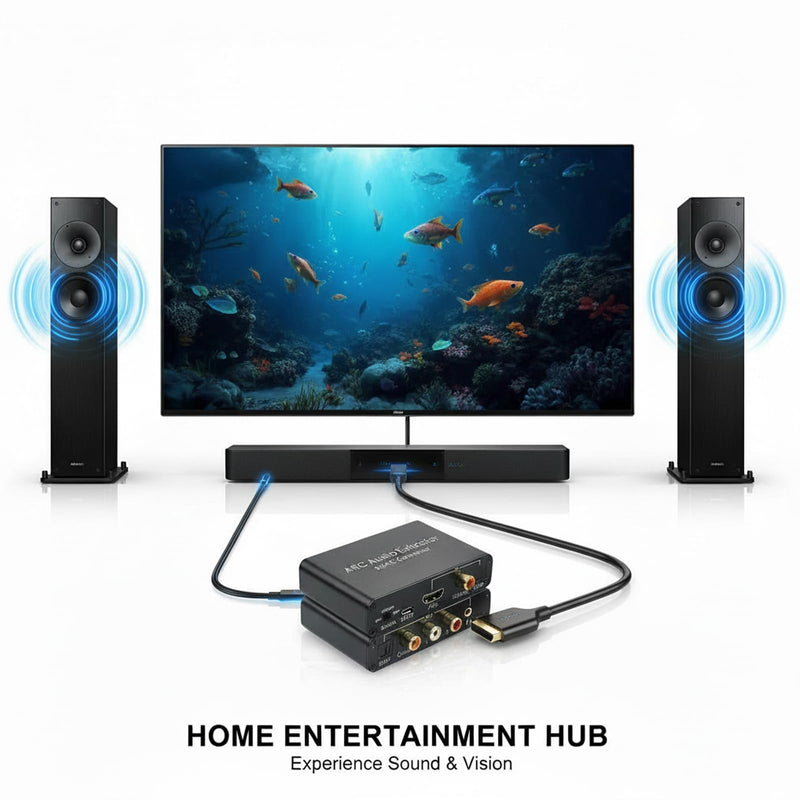 HDMI ARC Audio Extractor Converter,192KHz ARC Audio Extractor DAC Converter, Digital to Analog Audio Converter, Optical HDMI ARC to Optical/Coaxial Stereo L/R 3.5mm Jack for TV (ARC/SPDIF Coax Input) ARC/SPDIF Coax input