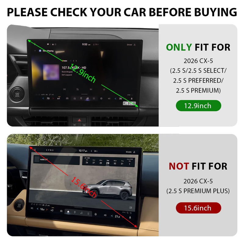 INTGET 12.9 Inch Screen Protector for 2026 Mazda CX5 Accessories Tempered Glass Central Infotainment Touchscreen Protector Navigation Touch Screen Protective Film for 2026 Mazda CX-5 Accessories for 12.9 inch