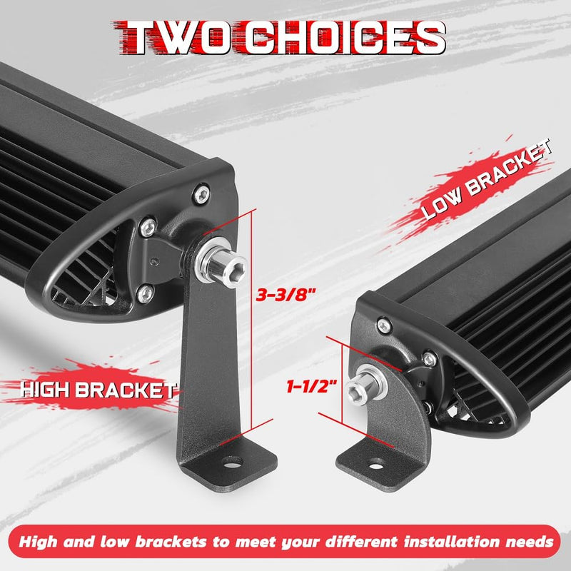 Light Bar Mounts Mounting Bracket, 4PCS Universal Side Mounted Brackets Kit for Single Row LED Light Bar for Truck ATV UTV - 2 Years Warranty 3MM
