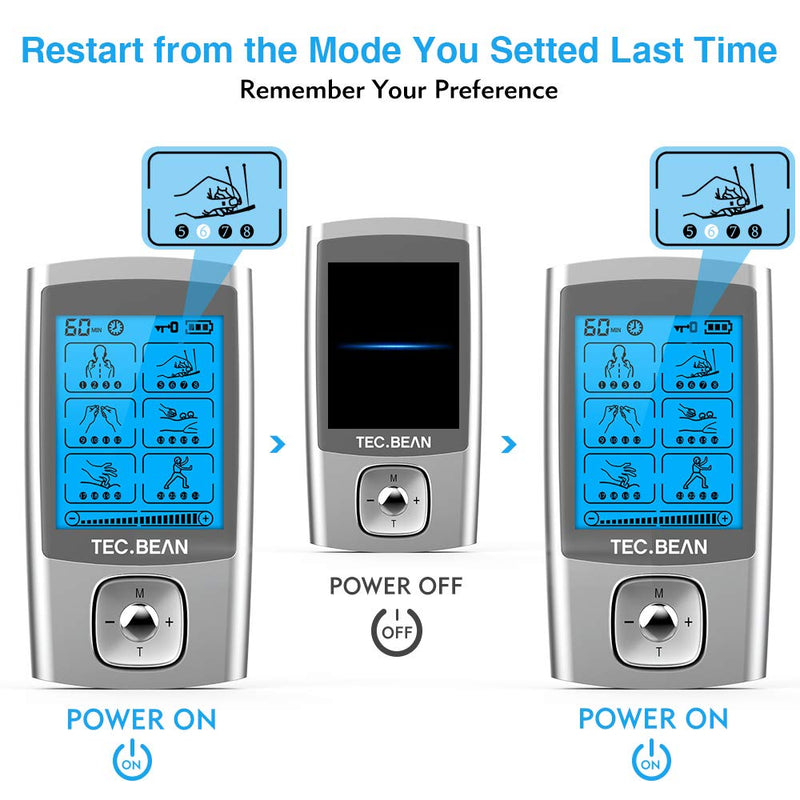 24 Modes Tens Unit Muscle Stimulator, Rechargeable Tens Machine with 8 Electrode Pads (American Gel), Electric Pulse Massager for Pain Relief Therapy