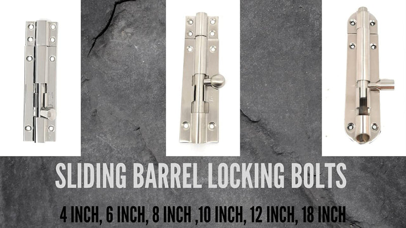 SSISKCON 10mm x 8 Inch Stainless Steel Barrel Bolt Sliding Door Latch, Heavy Duty Slide Lock, Premium Brushed Satin 32D (630), Safety Purpose 8 inch Satin Premium