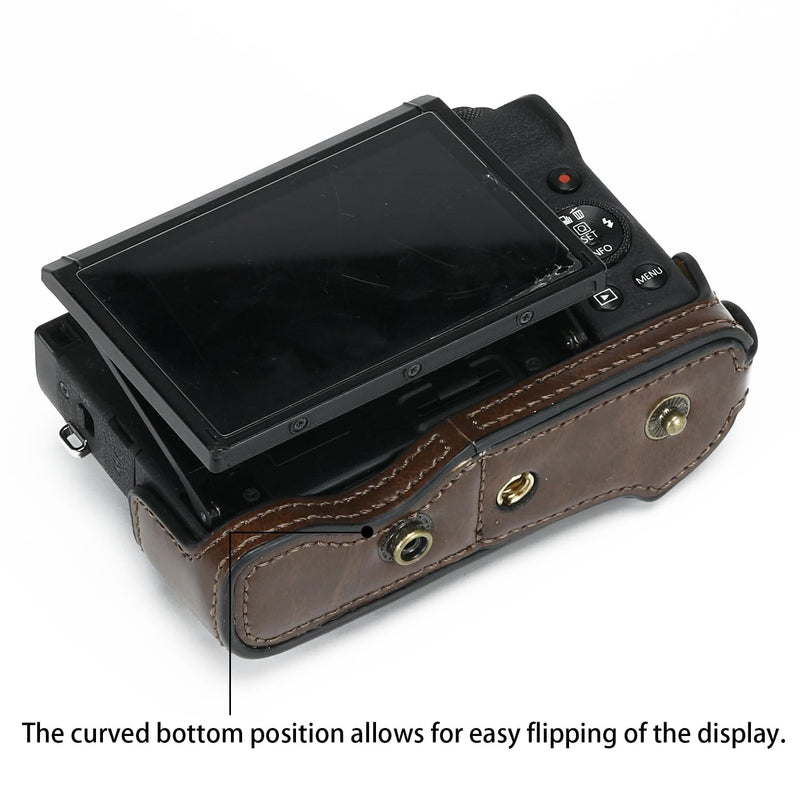 Camera Case for Canon PowerShot G7X Mark III and Mark II, Coffee | PU Leather; Custom Fit; Scratch & Impact Protection; Easy Battery & SD Card Access; Non-Slip Grip; Tripod Ready Coffce