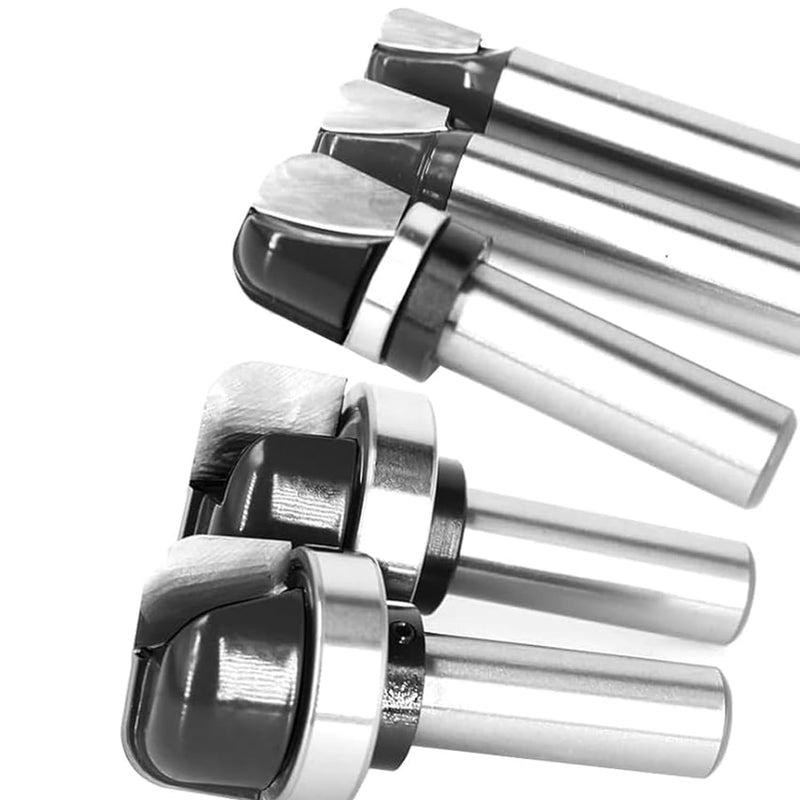 5PCS Bowl & Tray Template Router Bit Set 1/2 Inch Shank, Cove Juice Groove Router Bit, Carbide Tipped Circle Round Nose Cutting, Ideal for Making Wood Bowls, Trays, Boxes, Board Troughs 5pcs 1/2 Inch