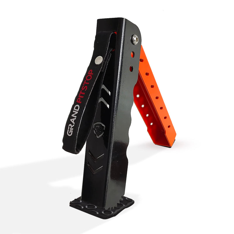 GRAND PITSTOP Motorcycle Maintenance Stand, Portable & Compact Lift Stand Moto Jack, Adjustable Height for Chain Cleaning and Lubrication Easy to use