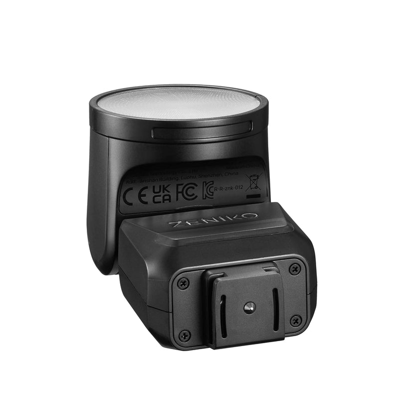 ZENIKO RF12M Mini On-Camera Flash - GN12 Manual Flash with Rotatable Head, Universal Single-Contact Mount, Built-in Diffuser, Compact Flash for DSLR & Mirrorless Cameras (Entry-Level Photography)