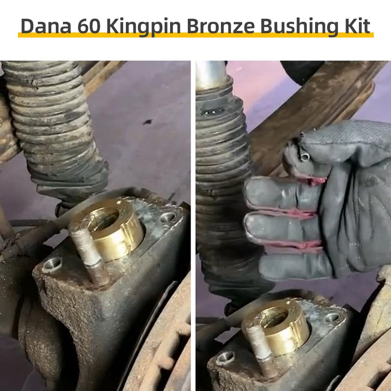 Dana 60 Kingpin Brass Bushing Kit with Hardware | Upper Kingpin Bushings Rebuild Kit for GM, Chevy, Dodge, Ford