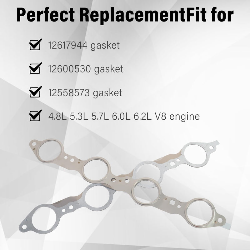 LS MLS Exhaust Manifold Header Gasket Bolts Kit Compatible with Chevy Silverado Camaro Caprice Corvette Tahoe GMC Sierra CTS Escalade LS1 LS2 LS3 LS6 LQ4 LQ9 LM7 4.8L 5.3L 5.7L 6.0L 6.2L OEM# 12617944