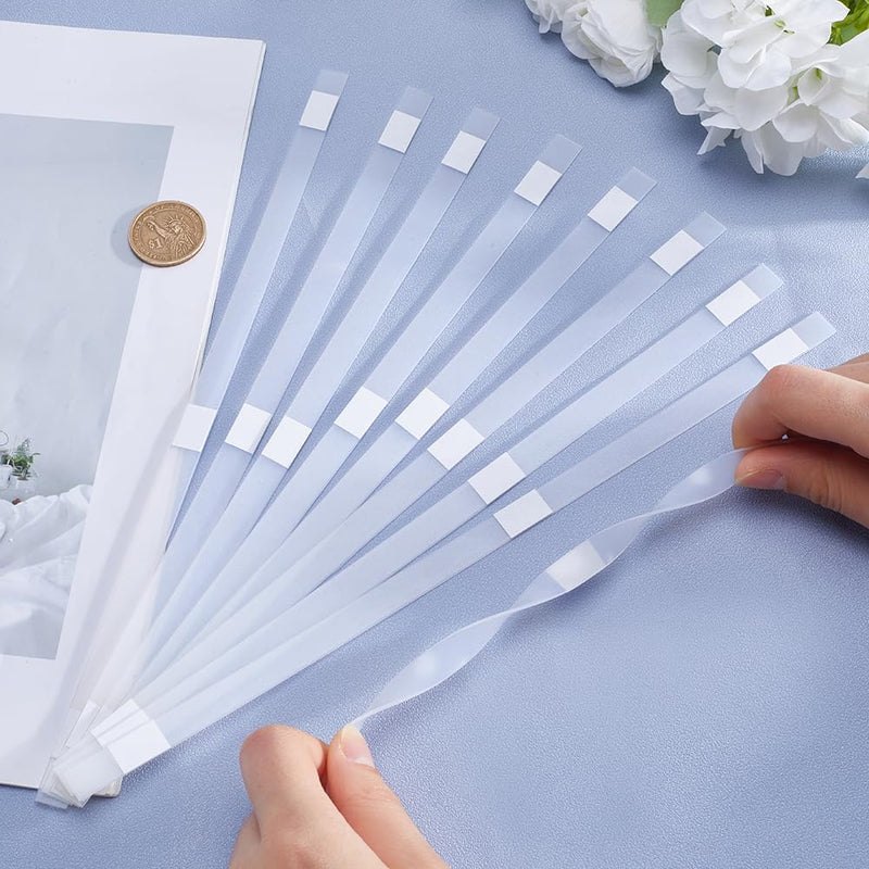 CRASPIRE 20Pcs 10mm Wide Thermal Glue Strips for Books Repair Bookbinding Mesh Backing EVA Hot Melt Adhesive Three Point Positioning Office Documents Paper Paperback