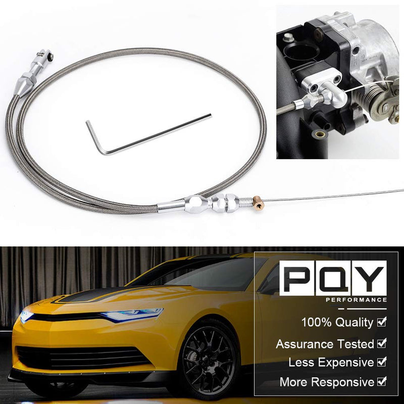 36" Braided Throttle Cable Kit Compatible with 97-07 Chevrolet/Chevy LS1 Engine 4.8L 5.3L 5.7L 6.0L