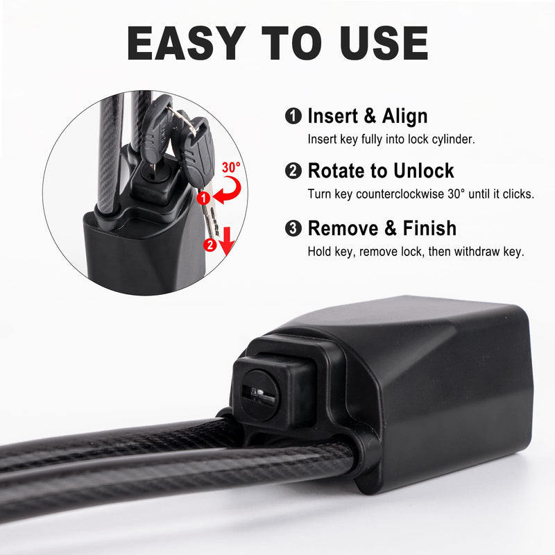 Car Steering Wheel Lock Anti-Theft Device, Seat Belt Lock with 3 Keys, Universal Car Security Anti Theft for Most Vehicles, Trucks, SUVs, Vans & Golf Carts (Black)