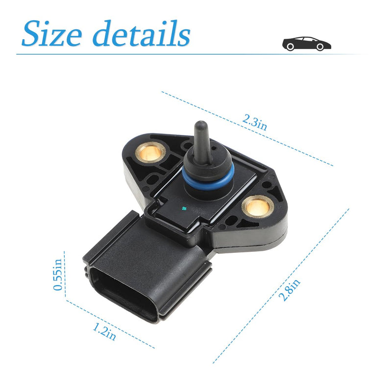 AUCELI Car 4-Pin Fuel Rail Injection Pressure Sensor, Exact Compatible with F150 F250 F350 F450 E150 E250 E350, Super Duty Escape Explorer Focus Taurus Mustang Expedition OEM#3F2E9G756AA
