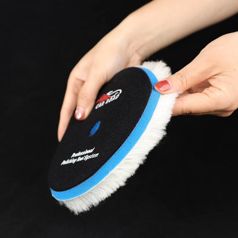 6" Buffing Polishing Pads,7Pcs 6.5 lnch Backing Plate,Compound Buffing Sponge and Woolen Pads,Cutting Polishing Pad Kit for Car Buffer Compounding,Polish and Wax (6 Inch (150mm)) 6 Inch (150mm)