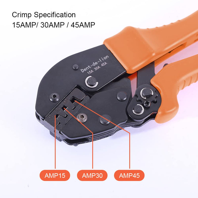 51 PCS Ratchet Powerpole Crimping Manual Tool Kit for 15A 30A 45A Connectors, 10 Pair 45A Connectors Assortment Quick Connect Battery and Caps, Ratchet Powerpole Crimping Tool for AWG22-10