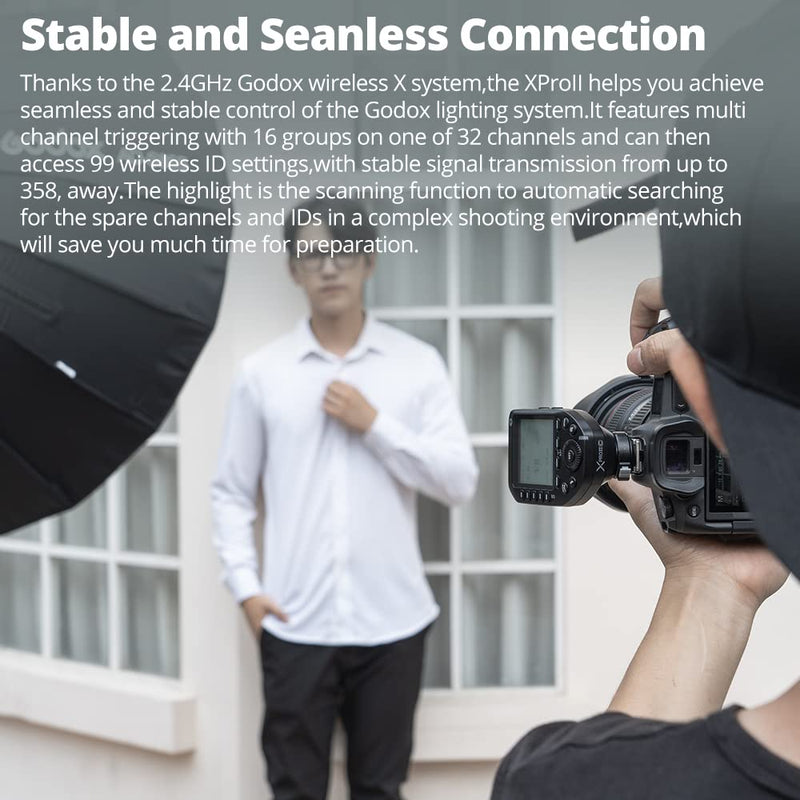 Godox XproII-C Trigger, Godox Flash Trigger for Canon, TTL Wireless Flash Trigger, HSS 1/8000s, 11 Customizable 5 Group Button, Can Bluetooth Connection (XproII-C)
