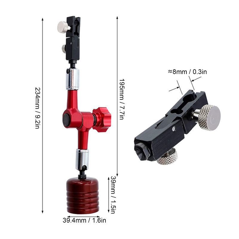 Magnetic Base Indicator Holder 50kg Pull Dial Indicator Holder | Red Magnetic Indicator Base, Universal Magnetic Base Stand, Mini Magnetic Base Indicator Hold