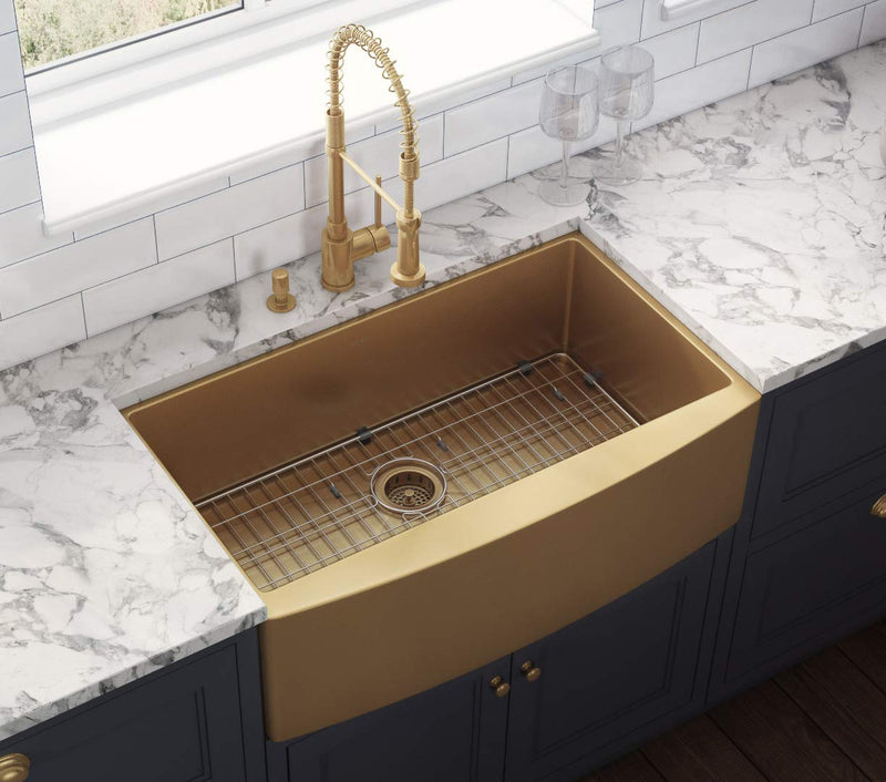 Ruvati Kitchen Sink Strainer Drain Assembly - Satin Matte Gold Stainless Steel - RVA1022GG