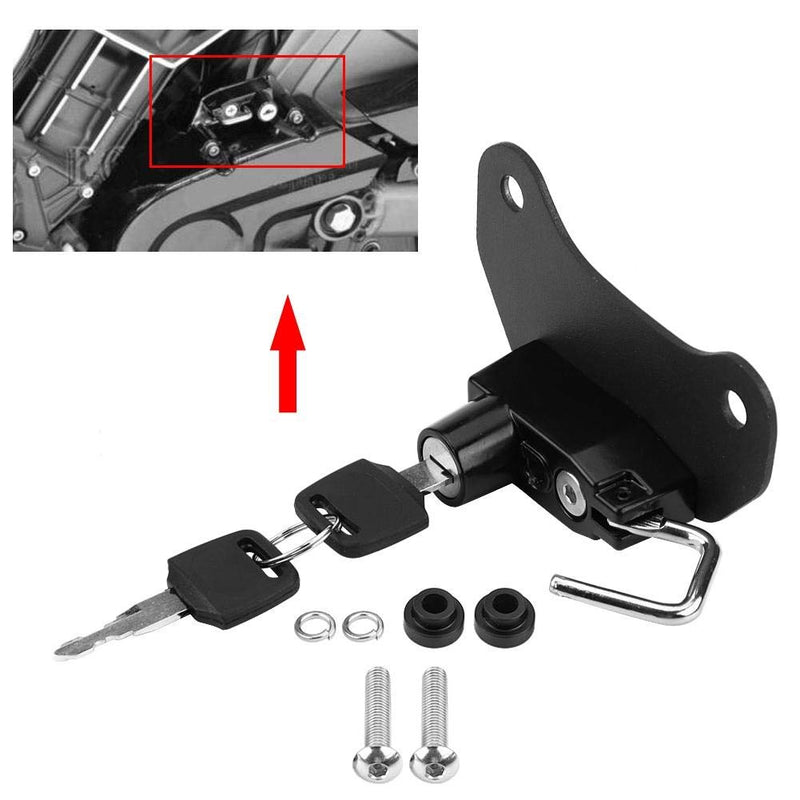 for Indian Bobber Accessories 2021 Motorcycle Helmet Lock,Aluminium Alloy Lock Mount Hook with 2Pcs Keys for 2015-2018,11 * 5.3 * 4.3cm/4.3 * 2.1 * 1.7in(Black)