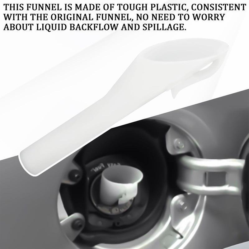 Msyuusr 2PCS Capless Gas Tank Funnel，Funnels for Automotive Use OEM#8U5A-17B068-EB 1782177 1833948 2050651, Fuel Tank Accessories Compatible with Ford (White)