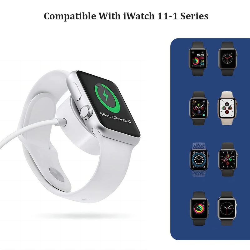 Charging for Apple Watch Charger,1FT/0.3M Short Portable iWatch Charge Cord | 2PACK USB A to Magnetic Wireless Charging iWatch Cable Cord Compatible with i Watch Series 11/10/SE2/9/8/7/6/5/4/3,Ultra 2/1