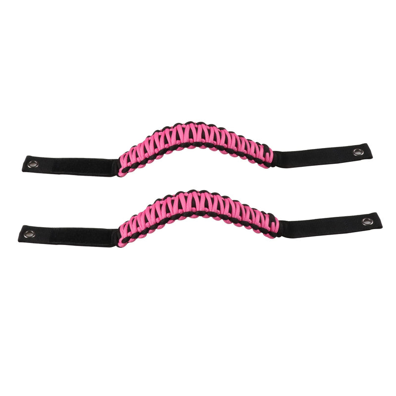 BESTAOO Roll Bar Grab Handles Paracord Grip Handle for Ford Bronco Accessories 2021 2022 2023 2024 2025 2 Door 4 Door, 4 Pack (Pink) Pink