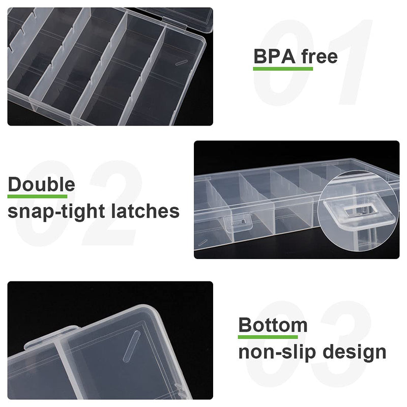 clear visible plastic storage box cosmetic tools storage box makeup tools fishing tackle accessory box organizer jewelry screws hardware accessories organizer box (2Pack) 2Pack