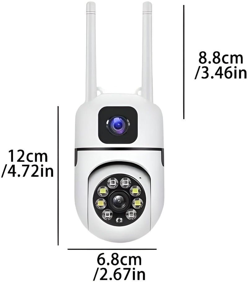 Camera Home Security, Outdoor Camera Dual Lens, WiFi Human Detection, HD Night Vision, 2-Way Talk, Indoor/Outdoor Camera, Dual Screen App Control, for Home Yard Store, Surveillance Wireless Camera (2)